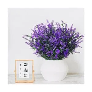 Paquete de 8 plantas artificiales flores hierba_6