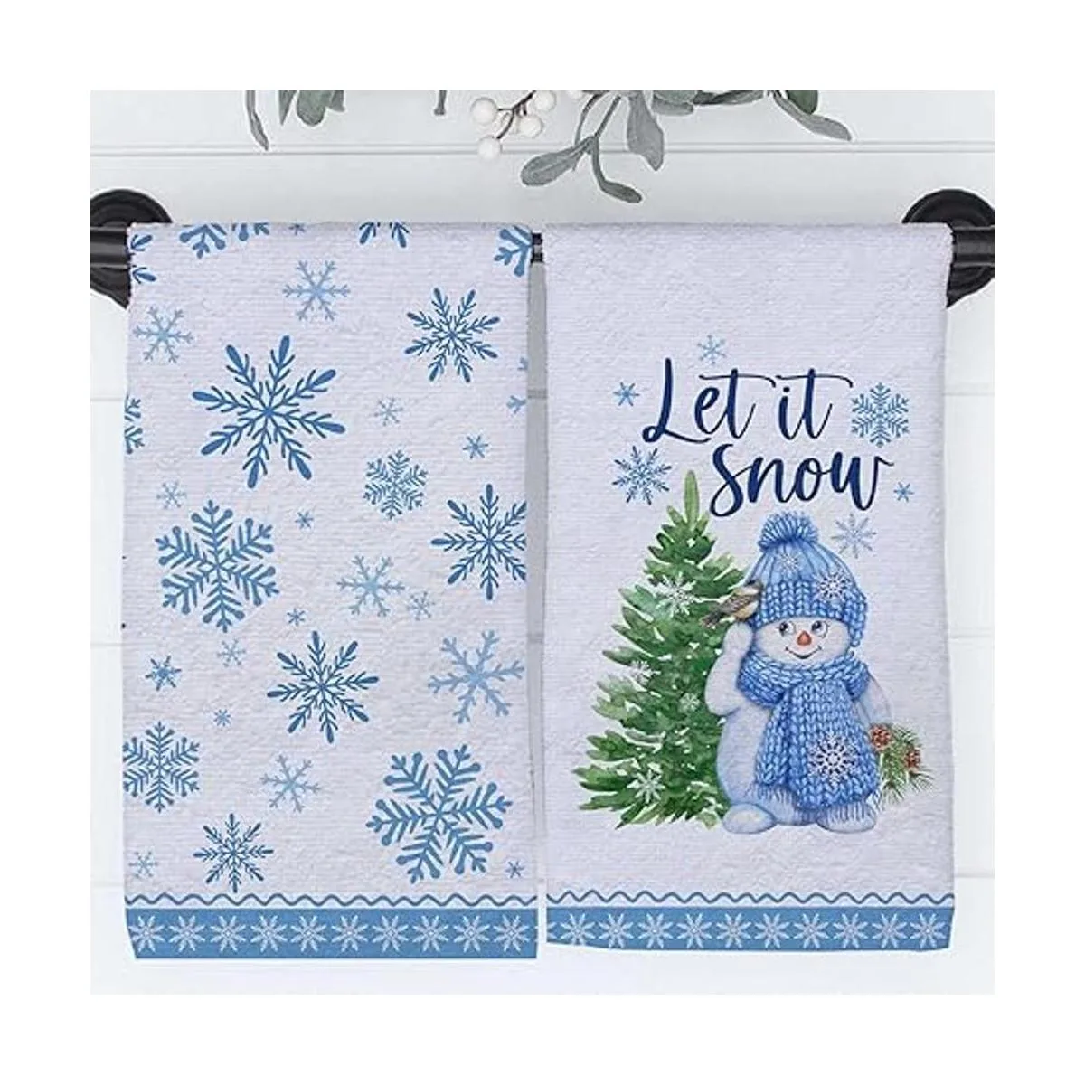 Seliem Winter Let it Snow Snowman Juego de 2 toallas de_6