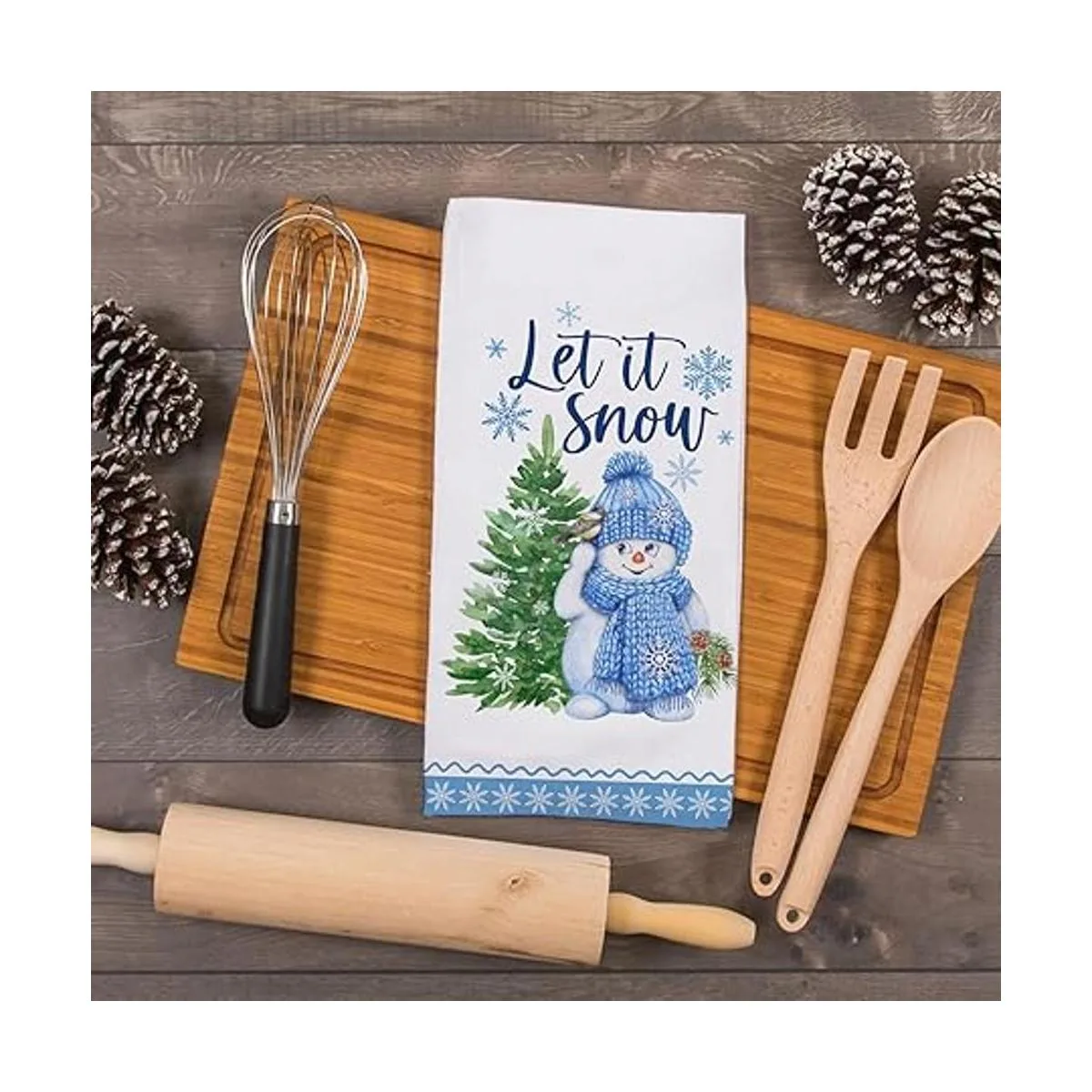 Seliem Winter Let it Snow Snowman Juego de 2 toallas de_7