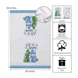 Seliem Winter Let it Snow Snowman Juego de 2 toallas de_3