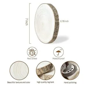 OBTANIM 5 rebanadas de madera natural de 6 a 7 pulgadas_2