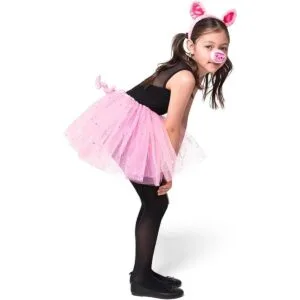 Spooktacular Creations Conjunto de disfraz de cerdo rosa_4