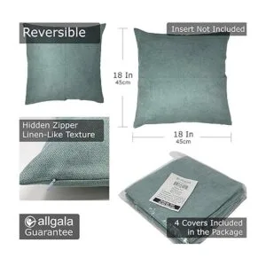 Allgala Paquete de 4 fundas de almohada decorativas de 18_2