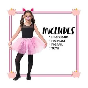 Spooktacular Creations Conjunto de disfraz de cerdo rosa_5
