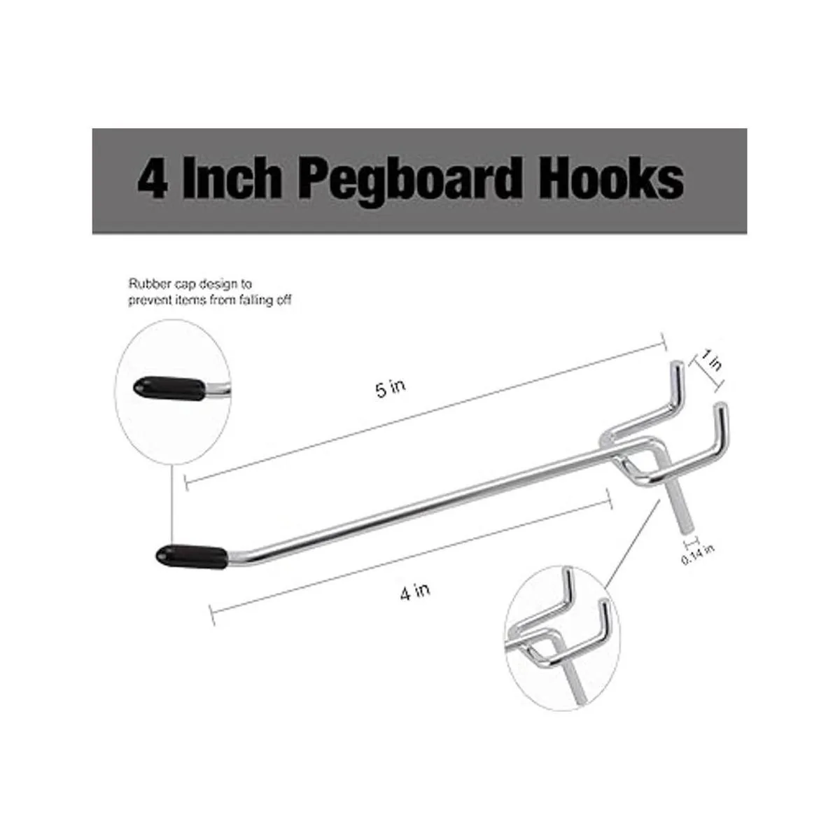 Irrigaton 4 Inch Pegboard Hooks 50Pack Hanging Hooks Set_3