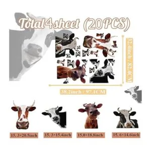 KOKOLAP 20 calcomanías divertidas de vaca calcomanías de_7