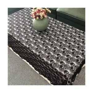 Tela de encaje de calavera negra 59 x 72 pulgadas encaje_4