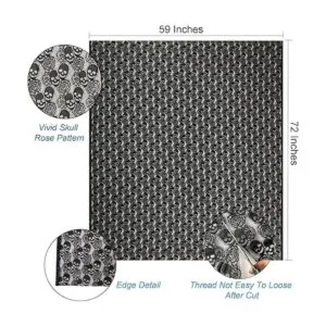Tela de encaje de calavera negra 59 x 72 pulgadas encaje_2