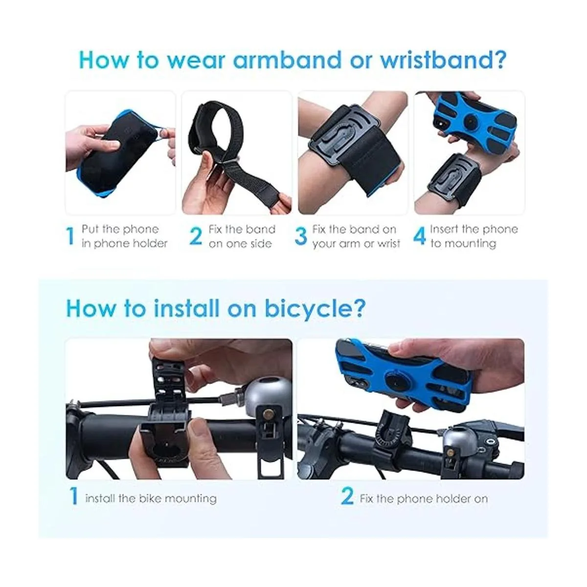 Cikyner Brazalete para correr 3 en 1 soporte para_5