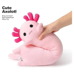 PEACH CAT Almohada de peluche de axolote largo rosa de 20_4