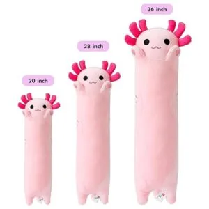 PEACH CAT Almohada de peluche de axolote largo rosa de 20_2