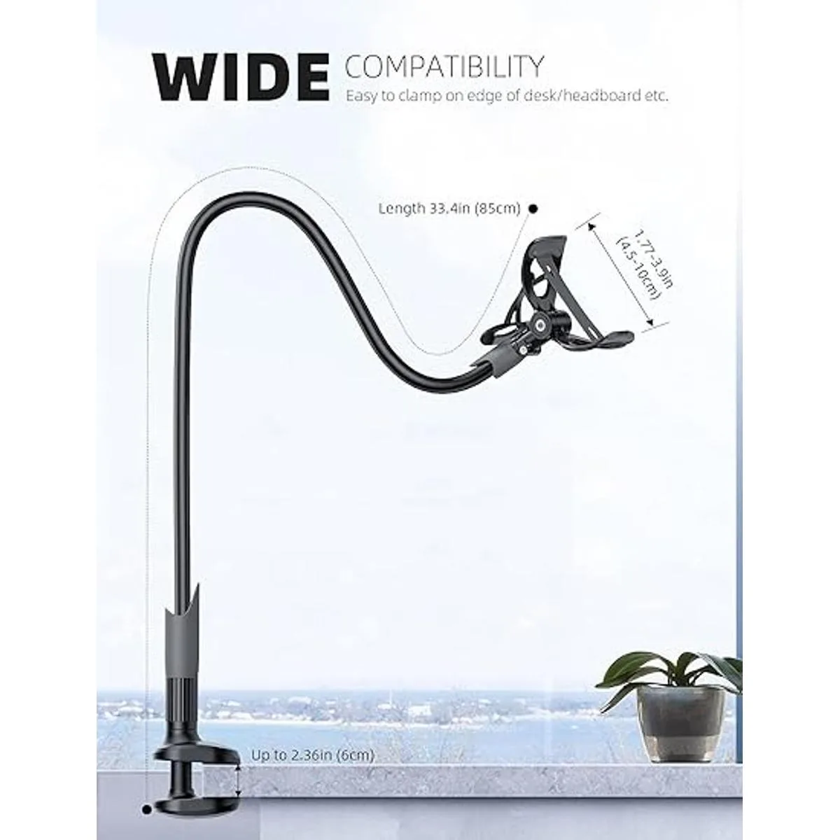 Lamicall Soporte para teléfono para cama con cuello de_5