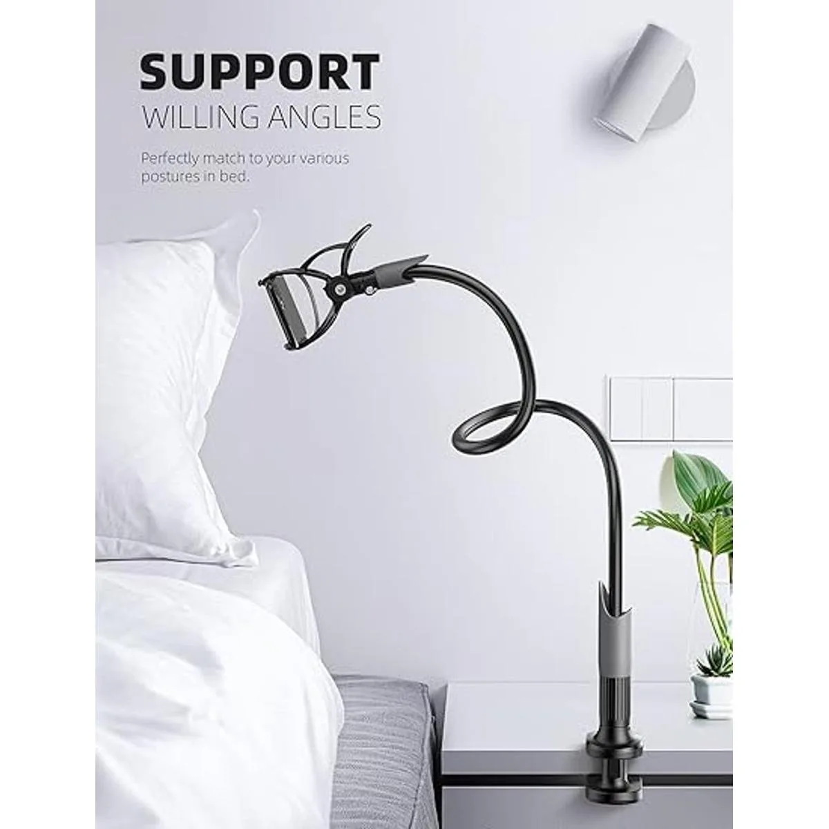 Lamicall Soporte para teléfono para cama con cuello de_4