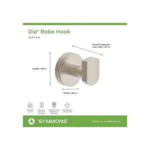 Symmons 353RHSTN Dia Gancho de pared para bata en níquel_4