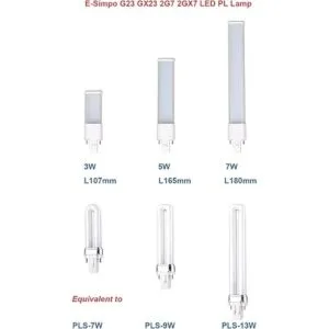 ESimpo 2pcs 7W G23 GX23 LED Bombilla 2 Pin LED PL Retrofit_4