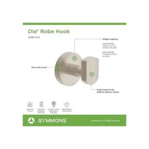 Symmons 353RHSTN Dia Gancho de pared para bata en níquel_5