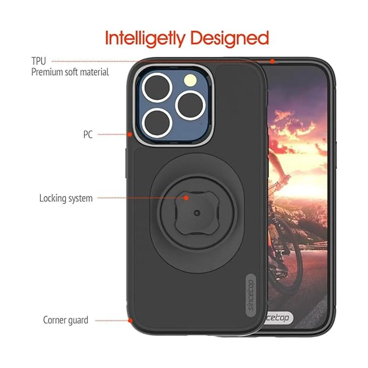 sincetop Funda a prueba de golpes con adaptador de montaje_2