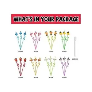 24 popotes de plástico reutilizables para fiestas de_4