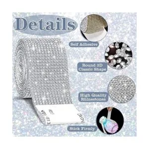 Cludoo 8 rollos de cintas de diamantes de imitación_3