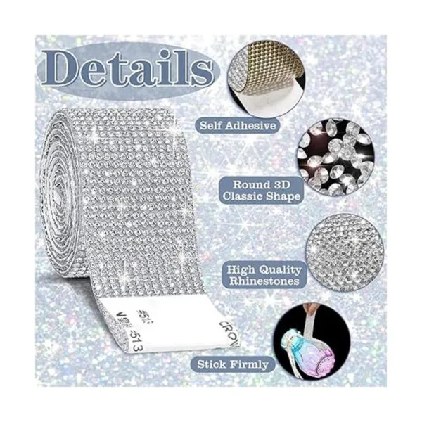 Cludoo 8 rollos de cintas de diamantes de imitación_3