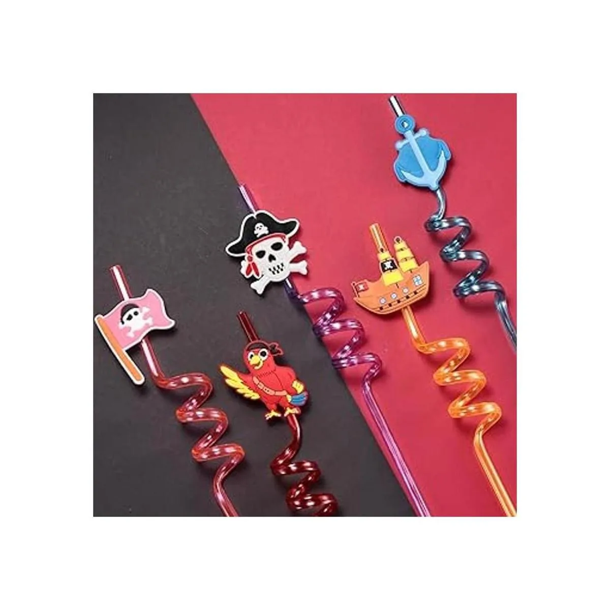 24 popotes de plástico reutilizables para fiestas de_2