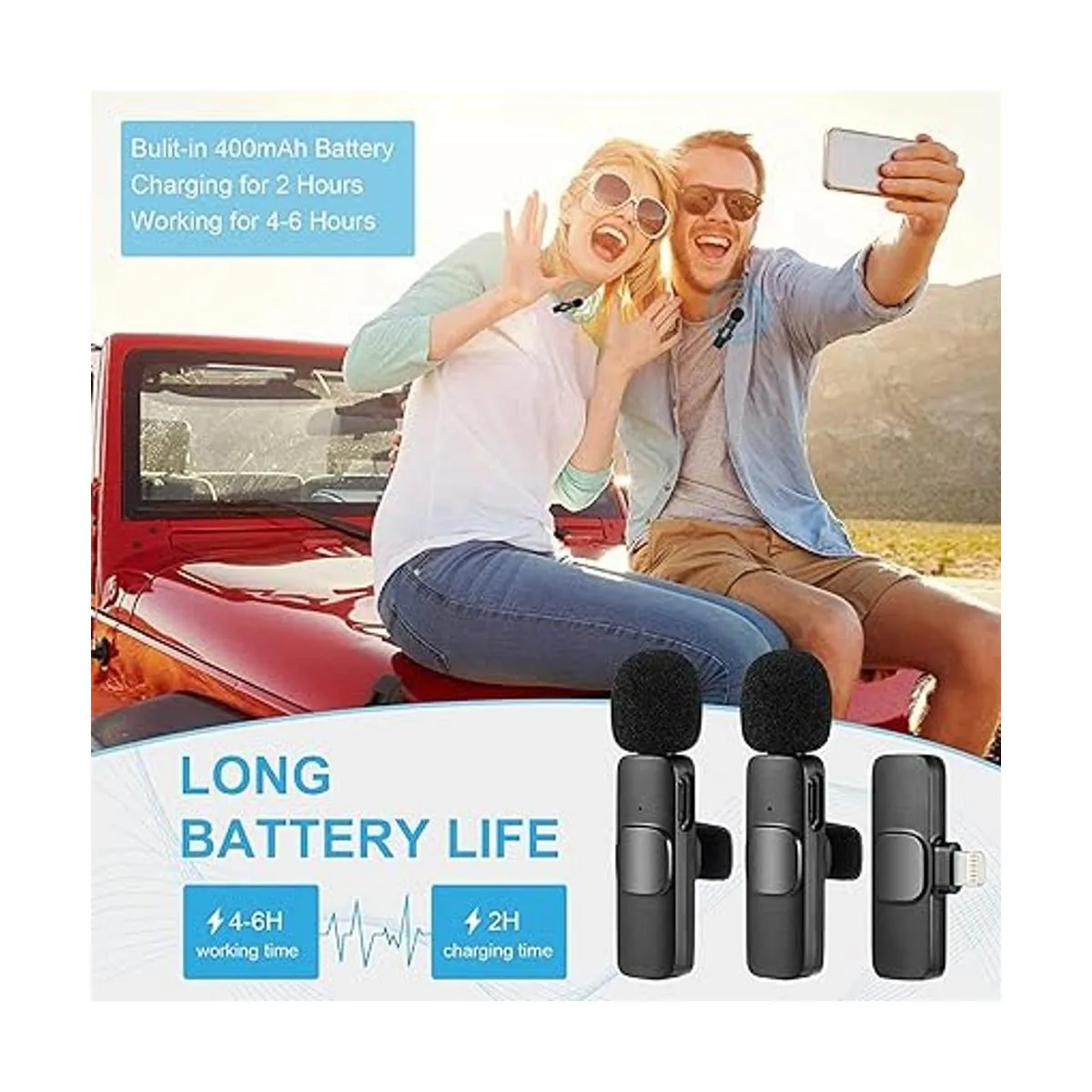 Micrófono inalámbrico para iPhone iPad micrófono Lavalier_5