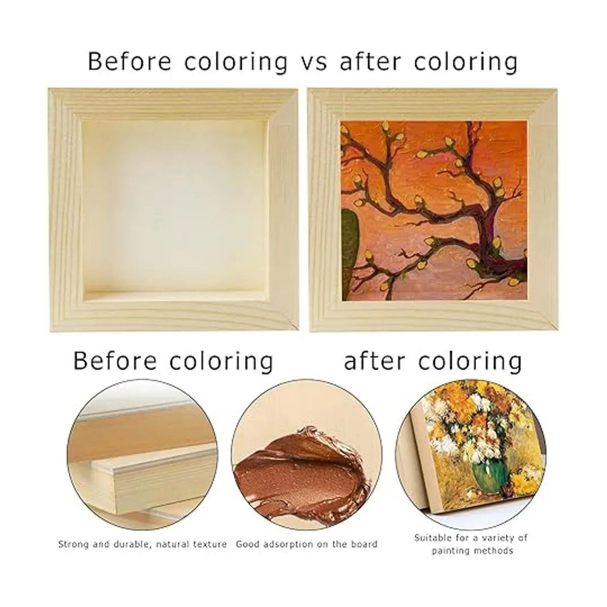 FSWCCK 10 tableros de madera de 5 x 5 pulgadas lienzo de_5