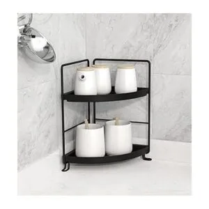 2 Tier Corner Bathroom Countertop Organizer Stackable_3