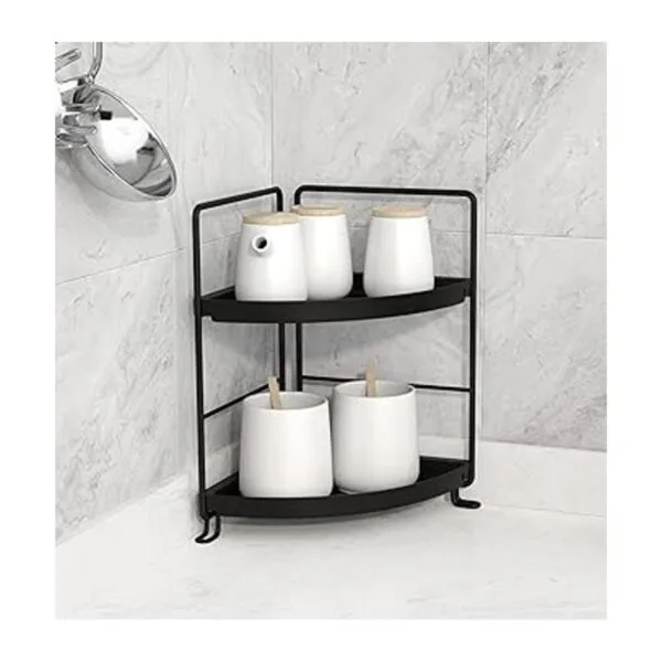 2 Tier Corner Bathroom Countertop Organizer Stackable_3