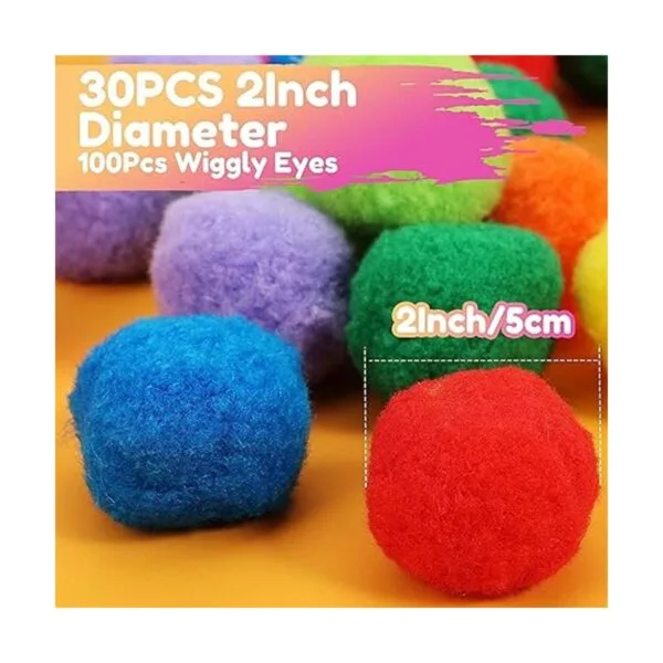 Caydo 200pcs 100pcs 2 inch Large Pom Poms with 100pcs_2