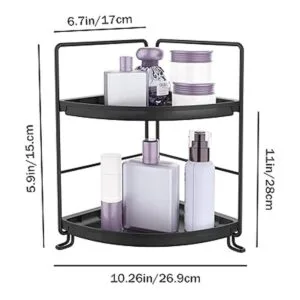 2 Tier Corner Bathroom Countertop Organizer Stackable_6