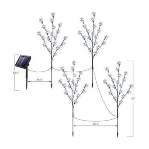 Juego de 4 piezas de 80 luces LED solares de copo de nieve_7