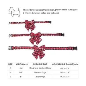 ADOGGYGO Collar de perro de Navidad con corbatín collares_7