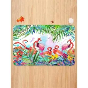 Flamingo Alfombras de baño con flamencos con hojas de_4