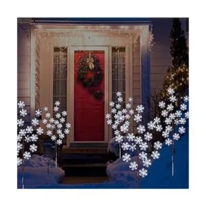 Juego de 4 piezas de 80 luces LED solares de copo de nieve_2