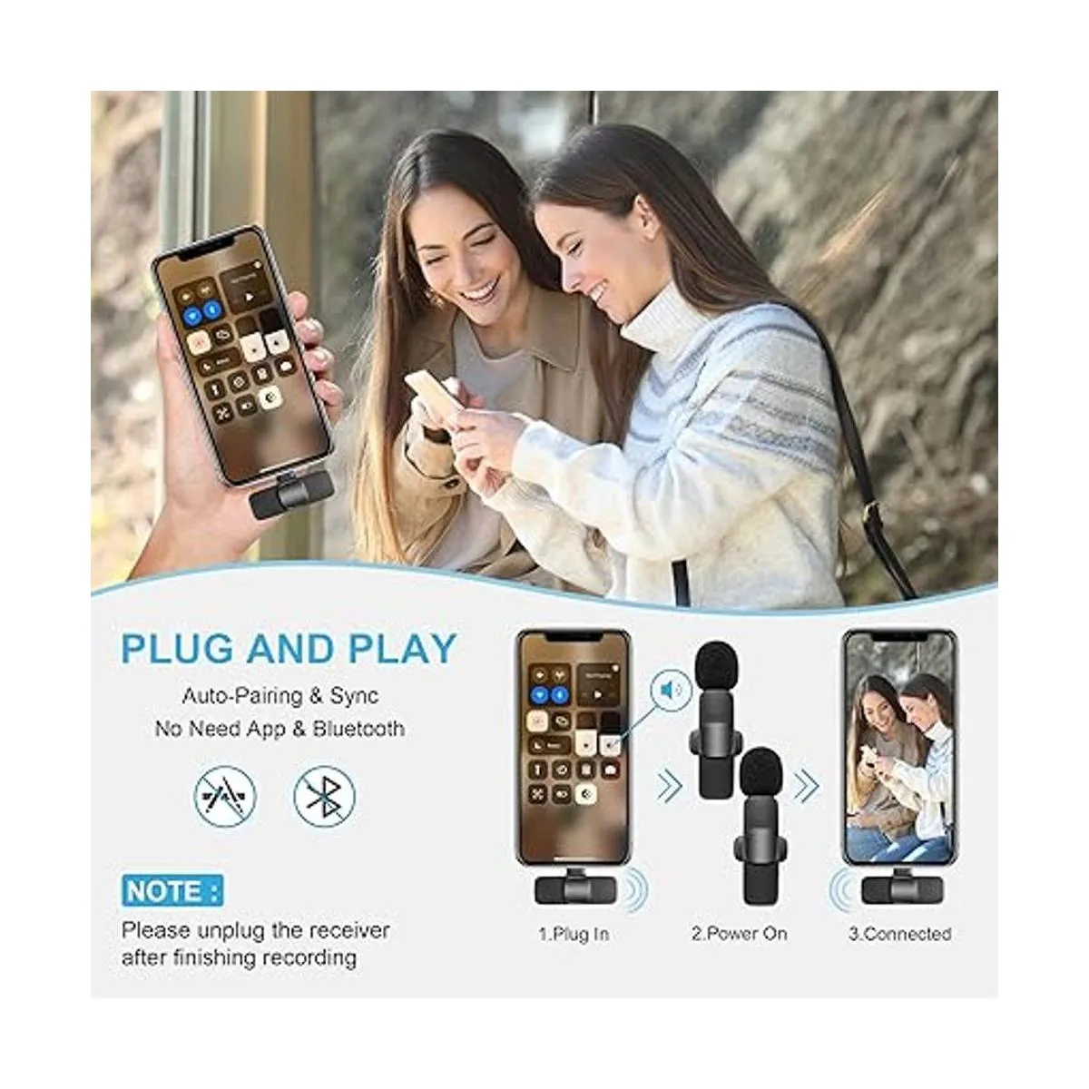 Micrófono inalámbrico para iPhone iPad micrófono Lavalier_3