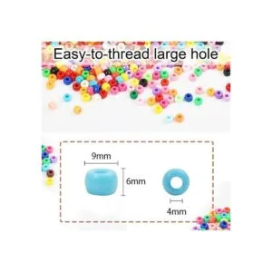 Juego de 3600 cuentas de poni de plástico multicolor de_3