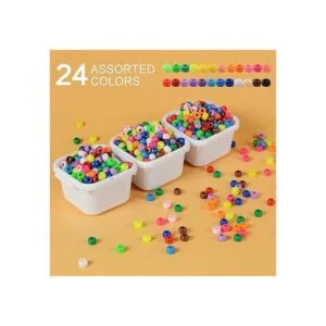 Juego de 3600 cuentas de poni de plástico multicolor de_2