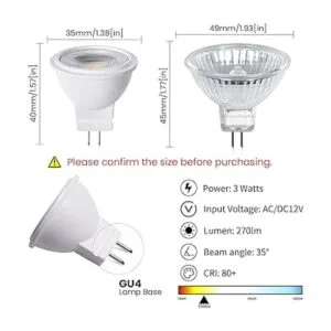 Bonlux MR11 Bombillas LED GU4.0 3 W GU4 base bipin_5
