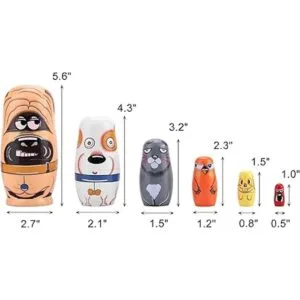 Yoption Juego de 6 muñecas rusas de anidación hechas a_2