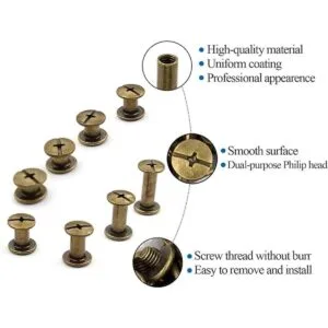 de 120 tornillos de encuadernación de metal bronce Chicago_3