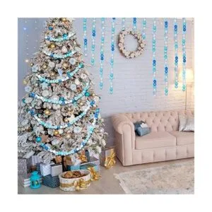 200 cuentas de madera de Navidad copos de nieve de_3