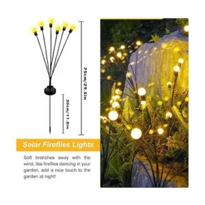 Paquete de 2 luces solares de jardín luces de luciérnaga_2