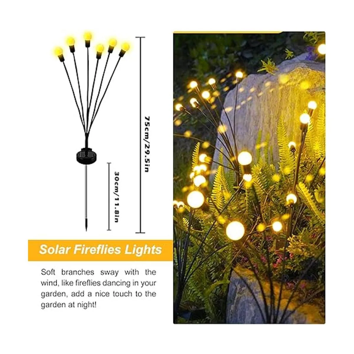 Paquete de 2 luces solares de jardín luces de luciérnaga_2