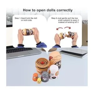 Yoption Juego de 6 muñecas rusas de anidación hechas a_4