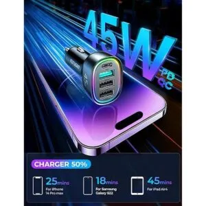 Cargador de coche USB C adaptador de cargador de coche_4