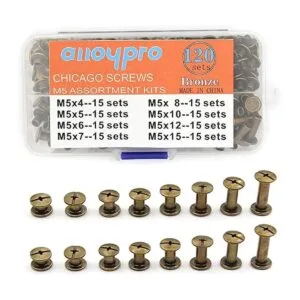 de 120 tornillos de encuadernación de metal bronce Chicago_4
