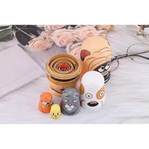 Yoption Juego de 6 muñecas rusas de anidación hechas a_5