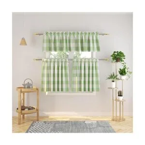 Paquete de 2 cenefas a cuadros de búfalo para ventanas_7