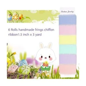 6 rollos de cinta de seda de gasa con flecos hechos a mano_2